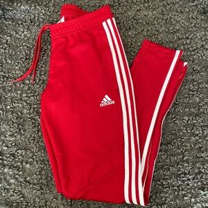 Women’s Red adidas track sweats